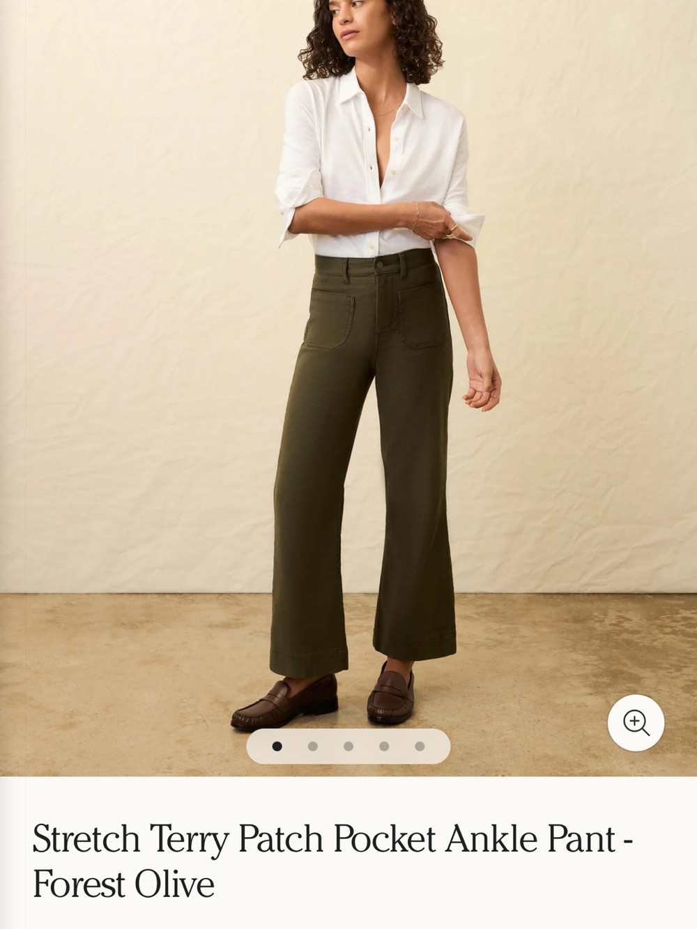 Faherty Stretch Terry Patch Pocket Ankle Pant - Forest Olive